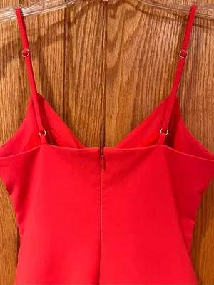 LIKELY Charla Ruched Bodycon Sleeveless Spaghetti Strap Mini Dress Red‎ Size 4 thumbnail 10