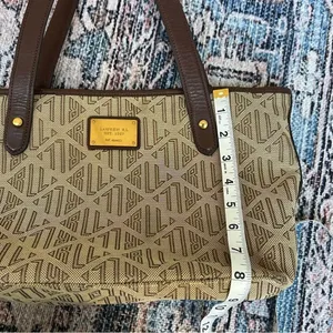 Ralph Lauren Vintage Signature Khaki Brown Medium Satchel Tote Handbag thumbnail 11