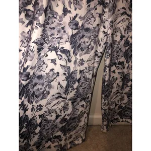 Jumpsuit Gray Floral Size XL Romper Adjustable Straps Summer Beach Vacation thumbnail 2