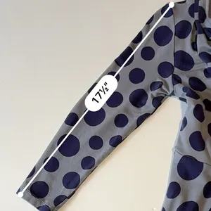 Boden Dress Women's Size 4 Long US, 8L UK Blue Polka Dot V Neck 3/4 Sleeves Work thumbnail 9