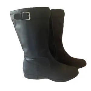 Lauren Ralph Lauren Sorissa Black Leather Mid Calf Boots Zip Women's Size 9.5B thumbnail 1