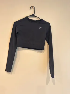 Gymshark Everyday Seamless Long Sleeve Crop Top Black S Estimated thumbnail 5