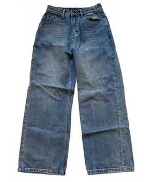 Aelfric Eden Wide Leg Denim Jeans Baggy Distressed Floral Patch Women's Size 26 thumbnail 1