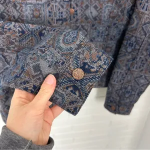 Vintage Bill Blass Patterned Tapestry Trucker Jacket Size M Blue Size M thumbnail 10