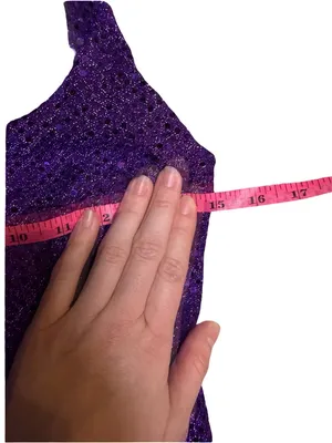 ✨💜 Jessica McClintock Gunne Sax‎ Purple Sequin Halter Gown Dress 3/4 ✨💜 thumbnail 7