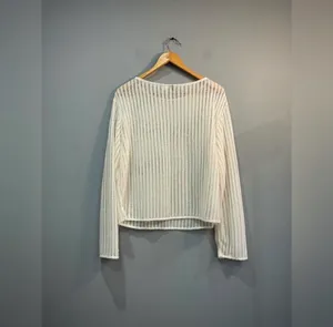 Cream H&M Ribbed Knit Sweater Size M EUC thumbnail 4