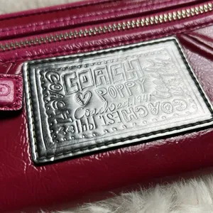 Coach Poppy Pink Leather Wristlet thumbnail 10
