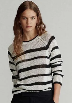 Polo Ralph Lauren Women's Crew Striped Knit Sweater thumbnail 1