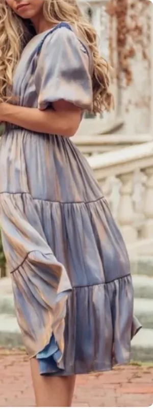 Jessakae Francis Metallic Flute Midi Dress thumbnail 1