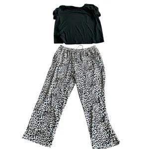 Ekouaer Women's 2XL‎ Leopard Print Pajama Set Top and Wide Leg Pants Loungewear thumbnail 8