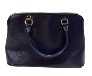 Prada Navy Blue Patent Saffiano Vernice Shoulder Bag Purse thumbnail 3