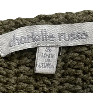 Charlotte Russe Crochet Knit Halter Olive Green Open Back Festival Crop Top‎ Small Forrest Fairy thumbnail 10