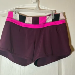 Lululemon Groovy Run Short Plum / Raspberry Glo Light / Pow Stripe. SZ 10 thumbnail 2