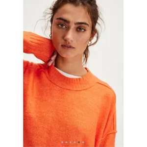 ✨Free People Phoebe Pullover Orange Sz Small Sweater✨ thumbnail 4