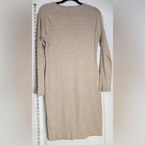 Banana Republic Taupe Long Sleeve Dress, Size Medium thumbnail 5