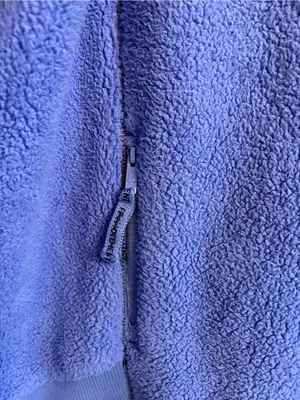 Free People Ready Set Ribbed Sherpa Pullover XL Blueberry Blue Quarter Zip thumbnail 5