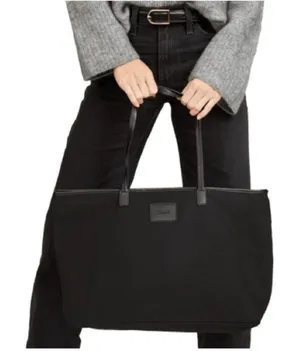 NEW Cleobella Large Black‎ Canvas Tote 22"x12" thumbnail 1