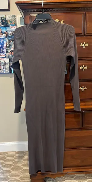 Wilfred Aritzia Grey Knit Long Dress thumbnail 5