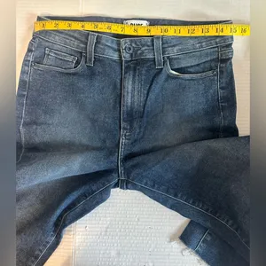 PAIGE Jeans Colette‎ Crop Flare Blue Distressed Bottom Faded Size 30 Pre-owned thumbnail 14