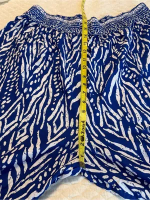 Millenium Wide Leg Pull On Pants Blue White Size 3x Rayon Resortwear Vacation thumbnail 12