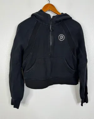 Lululemon Scuba Oversized Half-Zip Hoodie Black‎ pbWFB Team Logo XS/S LW3DM4S thumbnail 1