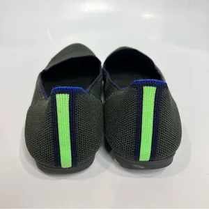 Rothy’s The Loafer round‎ toe olive green neon stripe on the back size 7.5 thumbnail 5