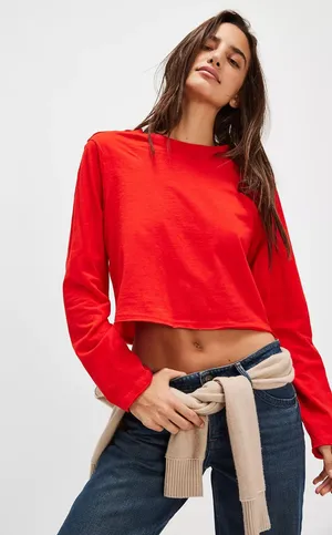 Free People perfect long sleeve tee thumbnail 1