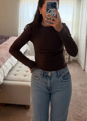 Abonlen Cotton Long Sleeve Tee Brown thumbnail 1