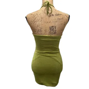 Princess Polly Zamia Cutout Mini Dress Chartreuse Green Halter Bodycon US Size 6 thumbnail 5