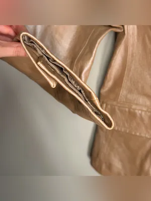 Chadwicks Vintage Y2K Champagne Gold Metallic Leather Blazer Tailored Capsule thumbnail 4