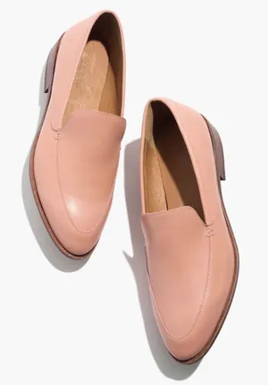 Madewell Pink Leather Slip On‎ The Frances Loafer Women's Size 7 thumbnail 1