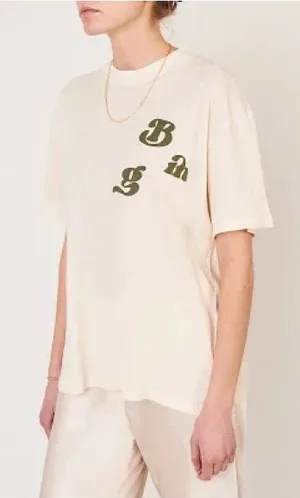 Anine Bing Ashton Tee Vintage Bing in Washed Buttercream sz S guc thumbnail 1