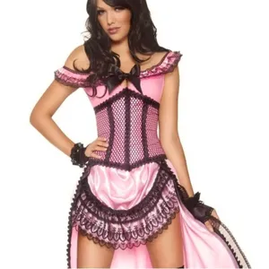 Moulin Rouge Inspired High-Low Corset Dress Burlesque Costume Size Large NEW thumbnail 1