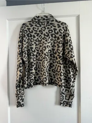 Leopard Print Turtleneck Sweater thumbnail 2