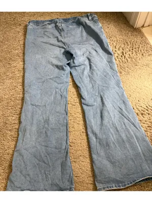 Aerie Light Wash Soft Vintage Edge Flare Jeans with Elastic Waist Back - size XL thumbnail 6