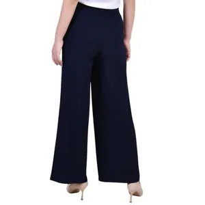 NWT Ny Collection Petite Mid Rise Pull On Wide-Leg Palazzo Pants Navy Blue SP thumbnail 3