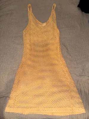 Orange Mesh Cover Up Yellow thumbnail 1