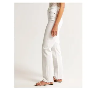 Abercrombie & Fitch The 90s Straight Ultra High Rise Jeans Size 32 White Cream thumbnail 2