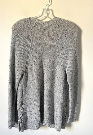 American Eagle Outfitters Rope Long Cardigan Sweater Black White Size Medium thumbnail 2