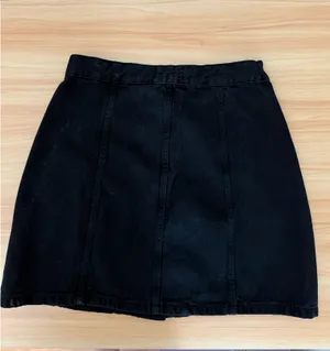 Zara Black Denim Mini High Waist Mini Skirt. Size Medium thumbnail 2