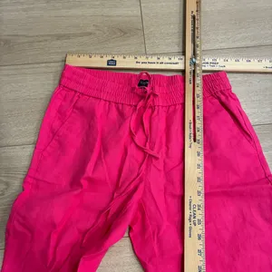 NWT J. Crew Women’s Linen Cotton Blend Drawstring Pant Hot Pink Size 4 thumbnail 3