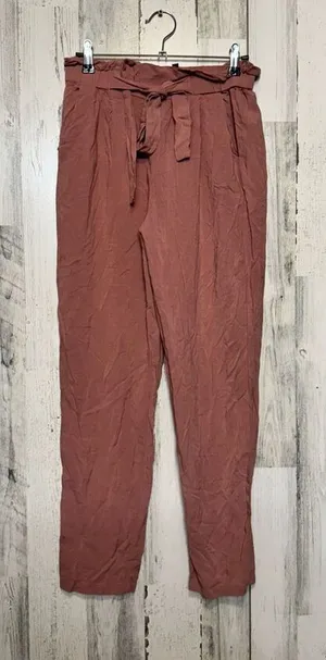 Ambiance Womens comfortable relaxed paper bag pants Size small thumbnail 1