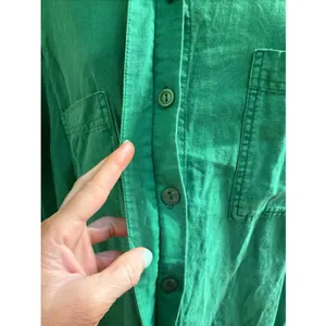 YFB Young Fabulous Broke Green Linen Dress Sz s Tunic Shirt Beachy‎ Lightweight thumbnail 3