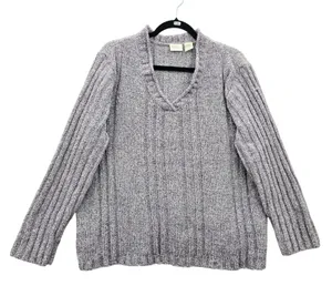 Purple Chunky Oversized Ribbed Y2K Vintage‎ Soft Erika Chenille Sweater Plus 2X thumbnail 1