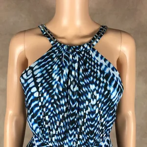Calvin Klein Blue Printed Halter Fit & Flare Dress NWT 4P thumbnail 8