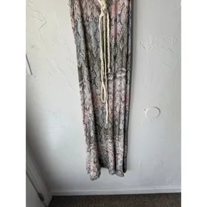 Lovestitch Boho Maxi‎ Dress Small Snake Print Braided Strap Tie Back Rayon Flowy thumbnail 4