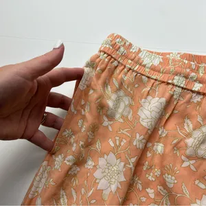 World Market Peach Green Floral Print Pajama Pants Womens Size‎ Small Pull On thumbnail 9