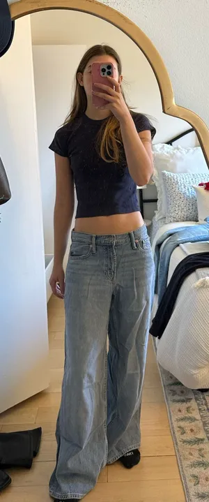 GAP blue baggy mid rise jeans thumbnail 1