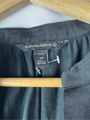 Banana Republic Petite Black Fit & Flare Short Sleeve Mini Dress 4P thumbnail 4