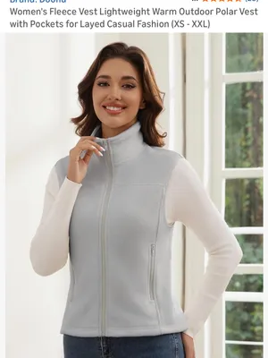 Light Gray Women’s Zip-Front Fleece Vest thumbnail 3